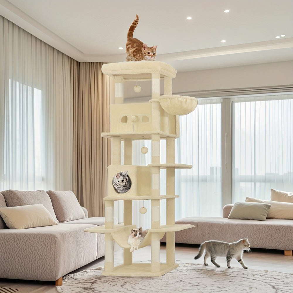 Cat Tree with 210cm, Indoor Cats, Large Tall Tower, Multi-Level - product gallery image 13