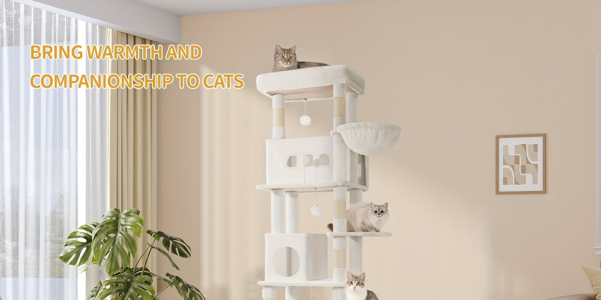 Cat Tree with 210cm, Indoor Cats, Large Tall Tower, Multi-Level - product gallery image 19
