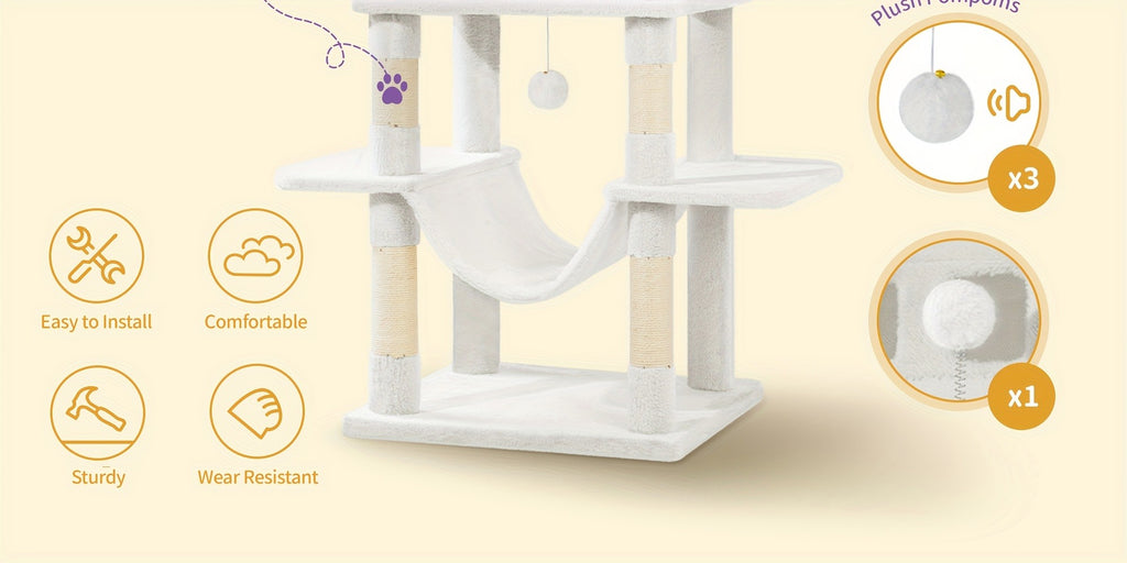 Cat Tree with 210cm, Indoor Cats, Large Tall Tower, Multi-Level - product gallery image 22