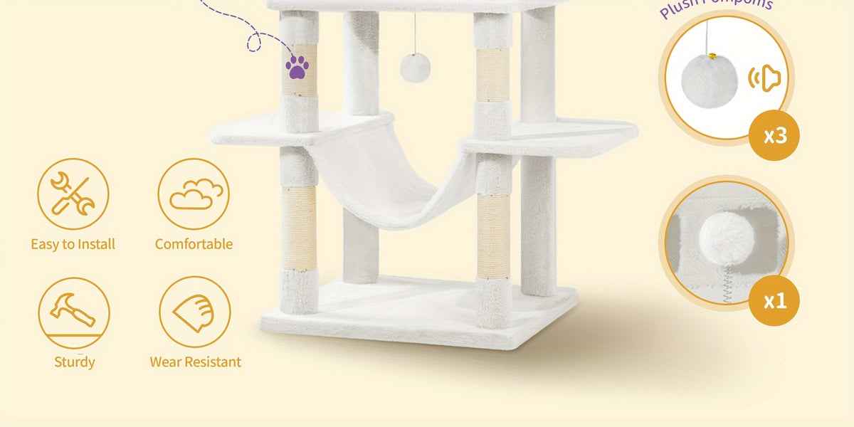 Cat Tree with 210cm, Indoor Cats, Large Tall Tower, Multi-Level - product gallery image 22