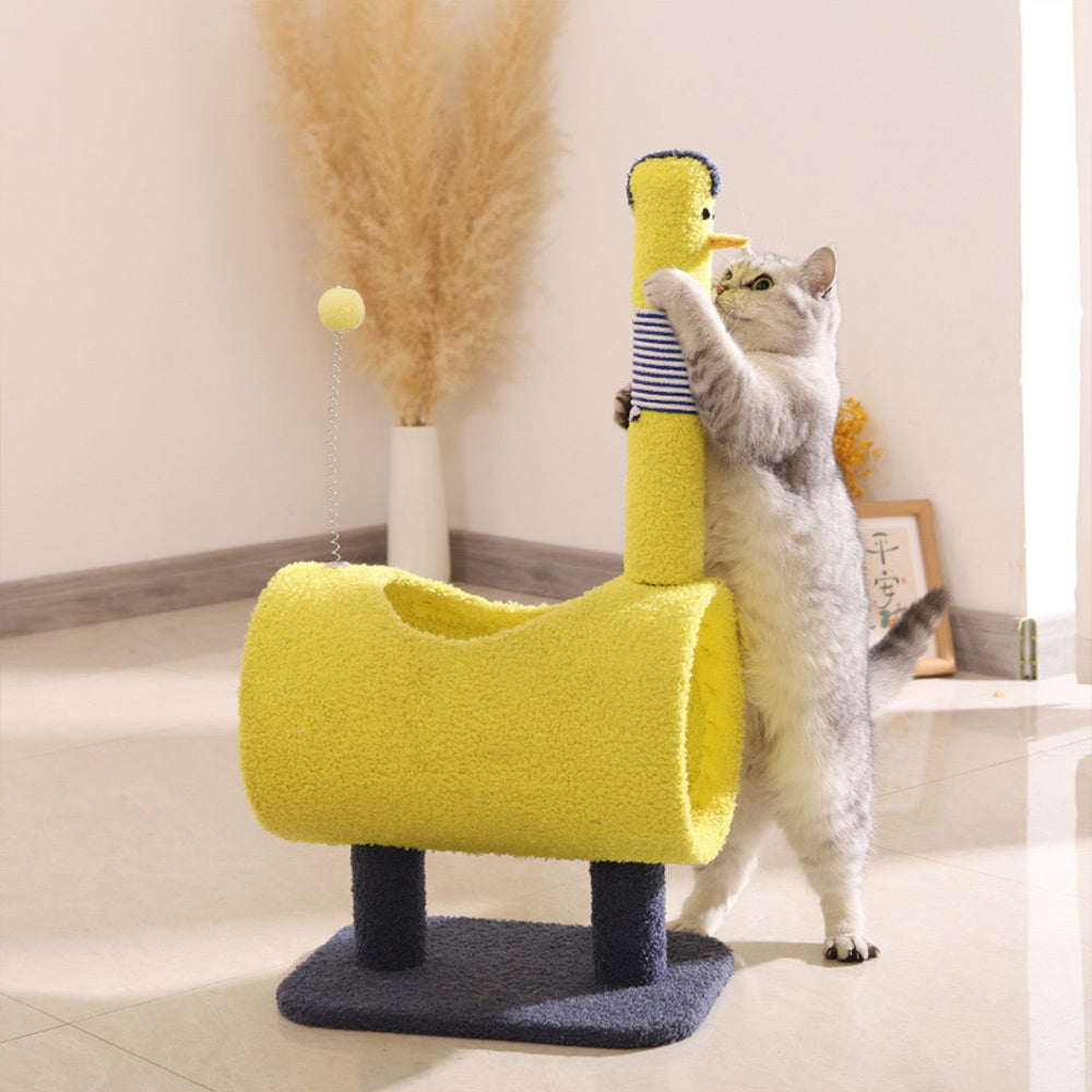 Cat Tree with 33.5*24*65CM, Scratching Post, Hammock, Condo Perch - 33.5*24*65CM, Yellow Chick option