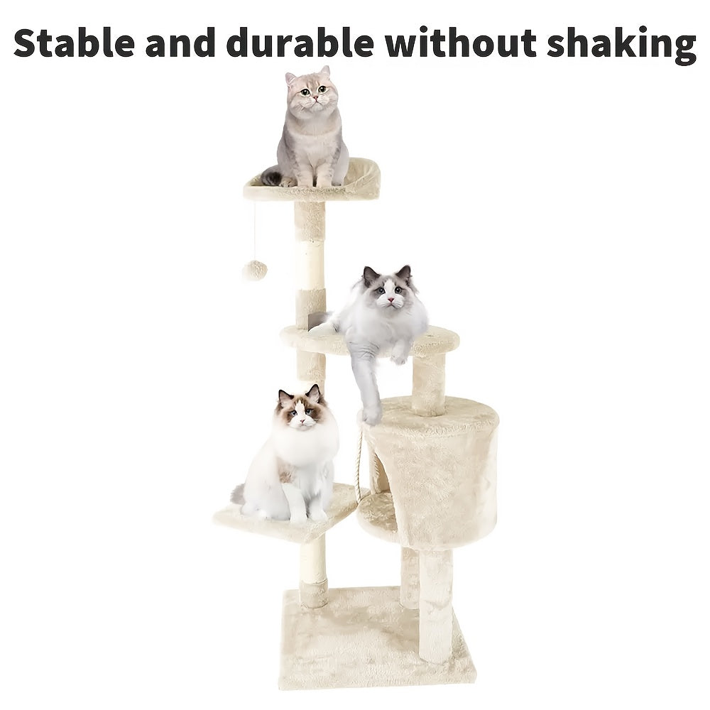 Cat Tree with 40cm, 74in, 1pc, Cream Colour for pet care at home - product gallery image 3
