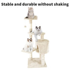 Cat Tree with 40cm, 74in, 1pc, Cream Colour for pet care at home - product gallery image 3
