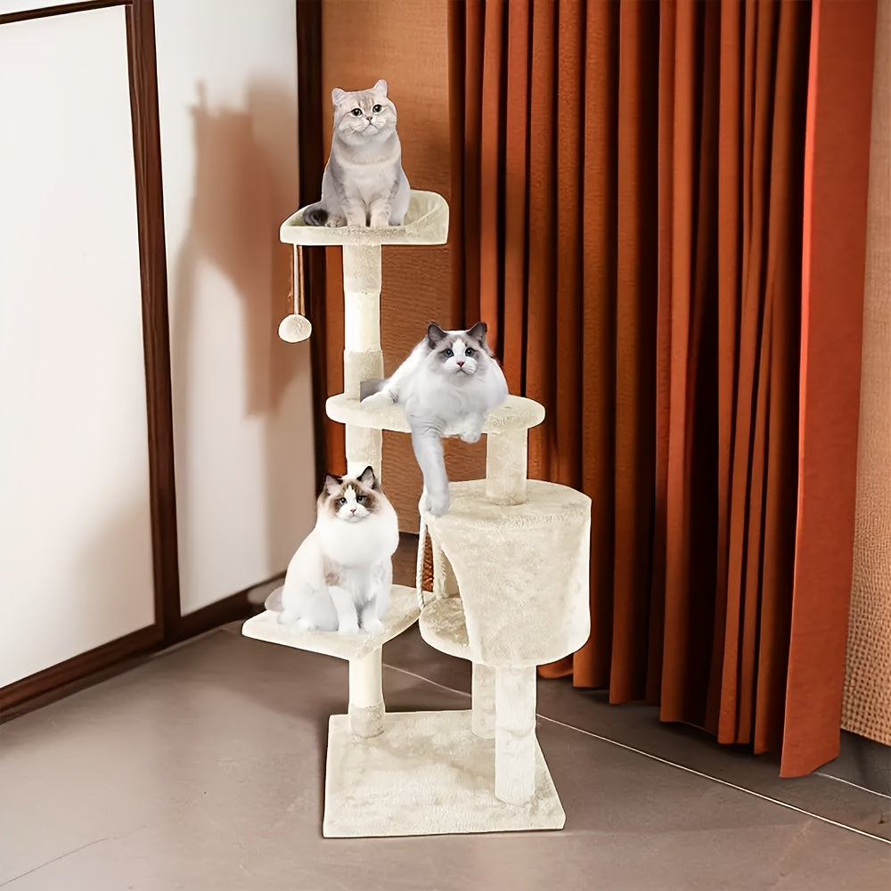 Cat Tree with 40cm, 74in, 1pc, Cream Colour for pet care at home - product gallery image 6