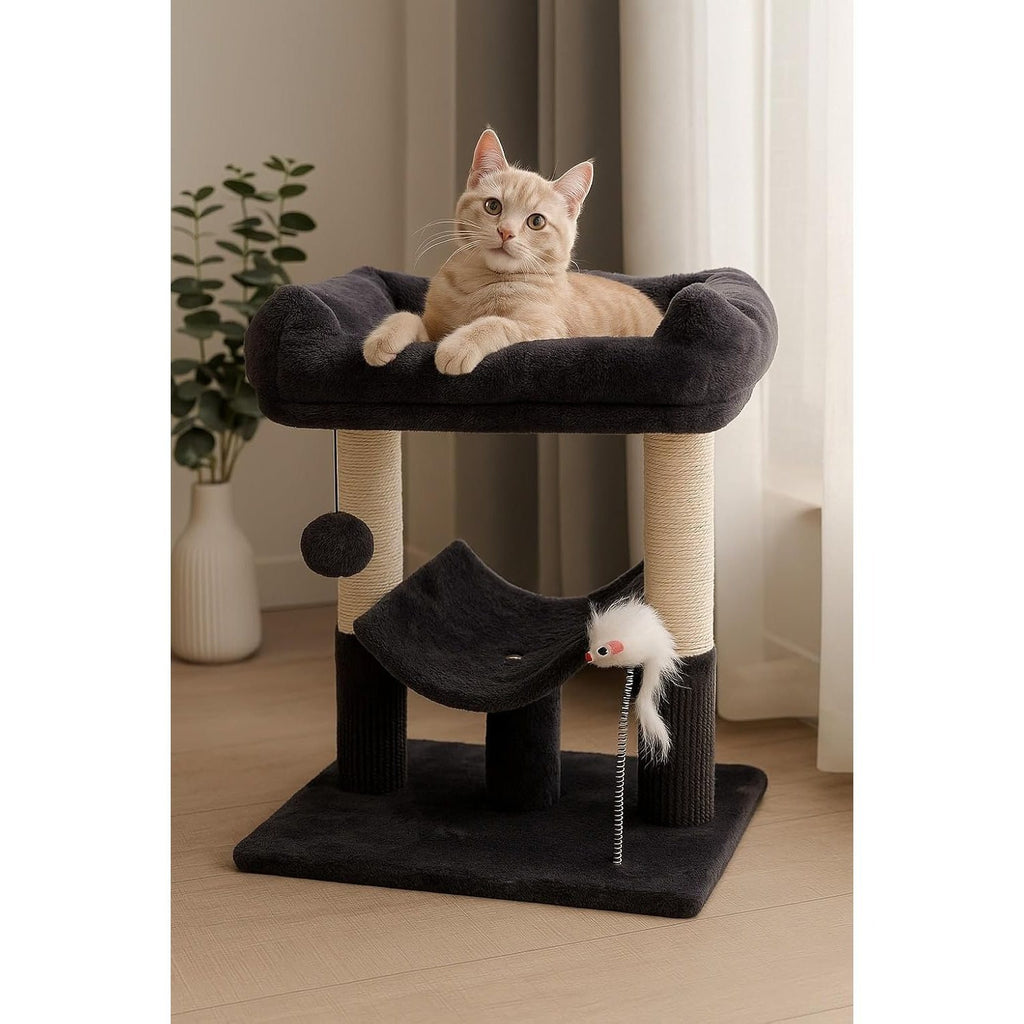 Cat Tree with 50cm, 1, Grey Tower Sisal Scratching Posts, Cosy - product gallery image 6
