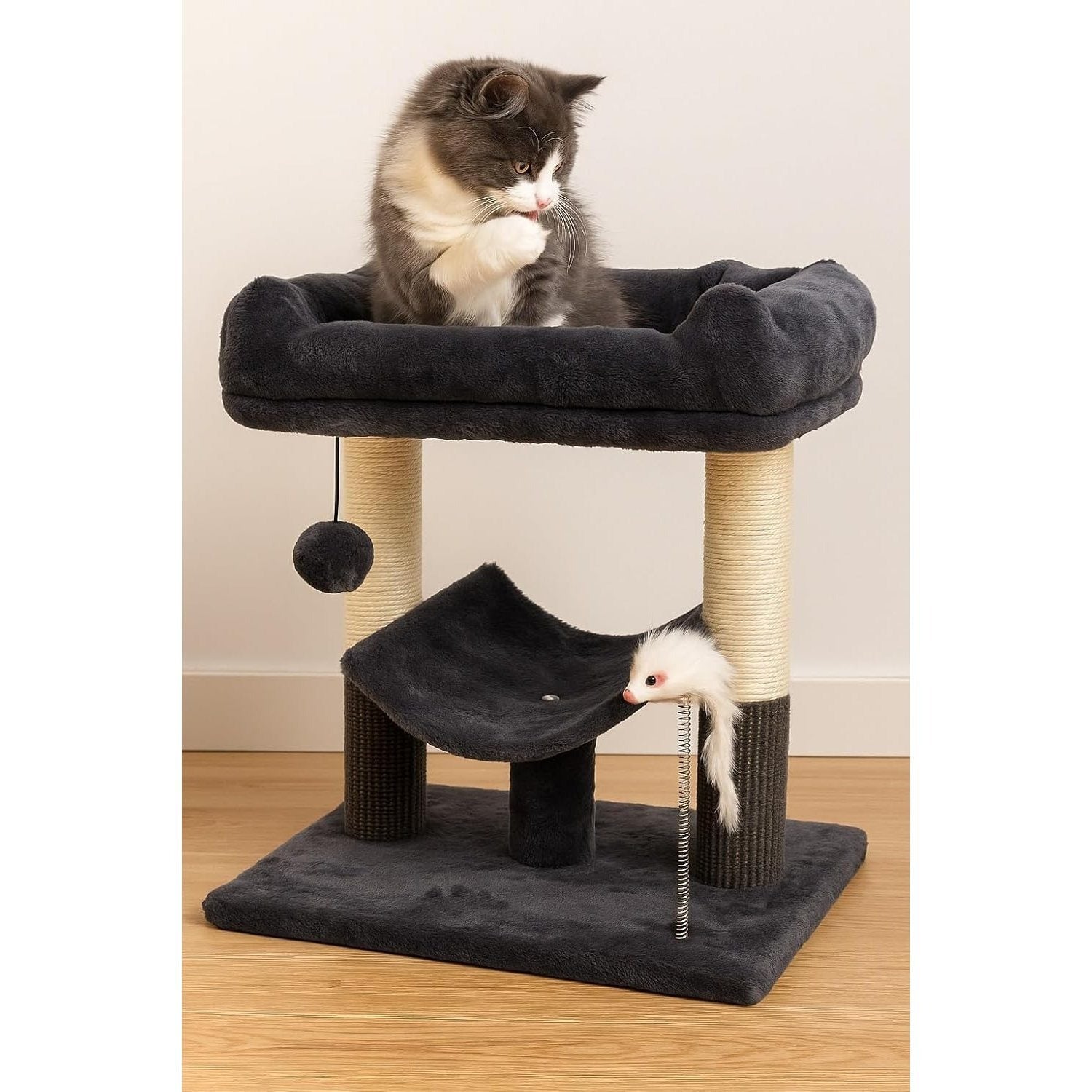 Cat Tree with 50cm, 1, Grey Tower Sisal Scratching Posts, Cosy - product gallery image 7