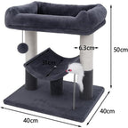 Cat Tree with 50cm, 1, Grey Tower Sisal Scratching Posts, Cosy - product gallery image 8