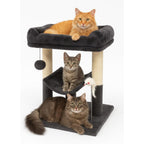 Cat Tree with 50cm, 1, Grey Tower Sisal Scratching Posts, Cosy