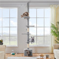 Cat Tree with Adjustable Height, 266cm, Costoffs Floor-to-Ceiling Tower, 226-266cm