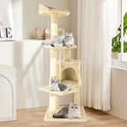 Cat Tree with Cream Colour, Luxurious Beige Super Large Four Stories - product gallery image 4