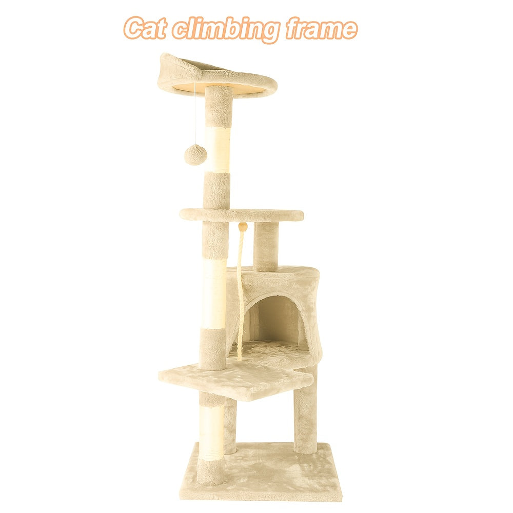 Cat Tree with Cream Colour, Luxurious Beige Super Large Four Stories - product gallery image 6