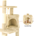 Cat Tree with Cream Colour, Luxurious Beige Super Large Four Stories - product gallery image 7