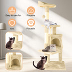 Cat Tree with Cream Colour, Luxurious Beige Super Large Four Stories
