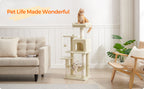Cat Tree with Easy Assembly, 112cm, Multi-Level Plush Tower Condo Scratching - product gallery image 16