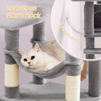 Cat Tree with Easy Assembly, 112cm, Multi-Level Plush Tower Condo Scratching - product gallery image 5