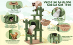 Cat Tree with Easy Assembly, 135cm, Cactus Tower Unique Green Design Sisal - product gallery image 5