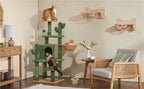 Cat Tree with Easy Assembly, 135cm, Cactus Tower Unique Green Design Sisal - product gallery image 6