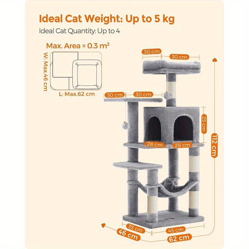 Cat Tree with Easy Assembly, M (45 x 35 x 112 cm) for pet care at home - product gallery image 2