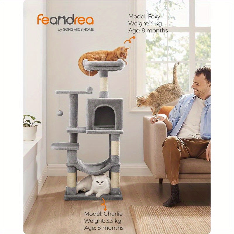 Cat Tree with Easy Assembly, M (45 x 35 x 112 cm) for pet care at home