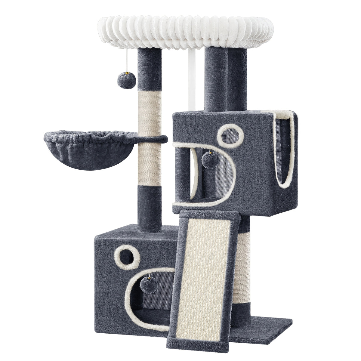 Cat Tree with Non-Slip, 98cm, Wood, Tower Indoor Cats, Multi-Level Cats House - Dark Gray option