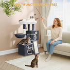 Cat Tree with Non-Slip, 98cm, Wood, Tower Indoor Cats, Multi-Level Cats House - product gallery image 5