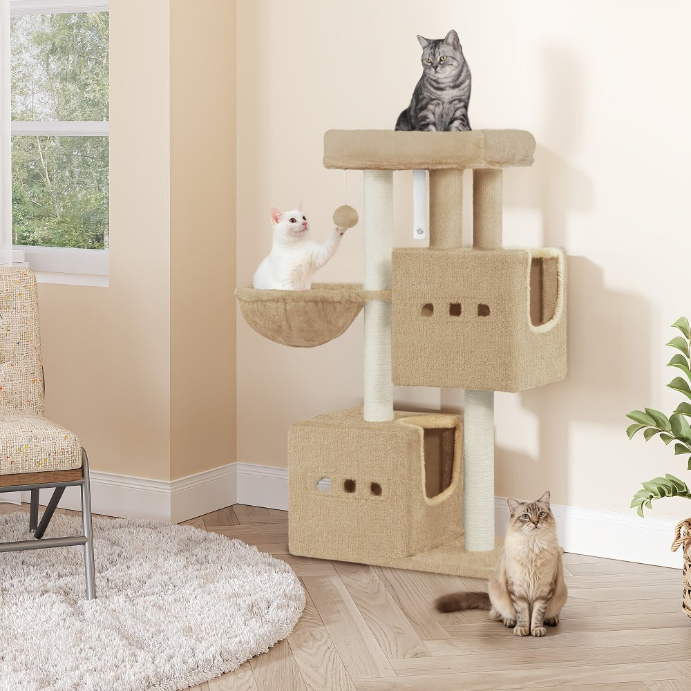 Cat Tree with Non-Slip, Easy Assembly, 98cm, Wood for pet care at home - product gallery image 10