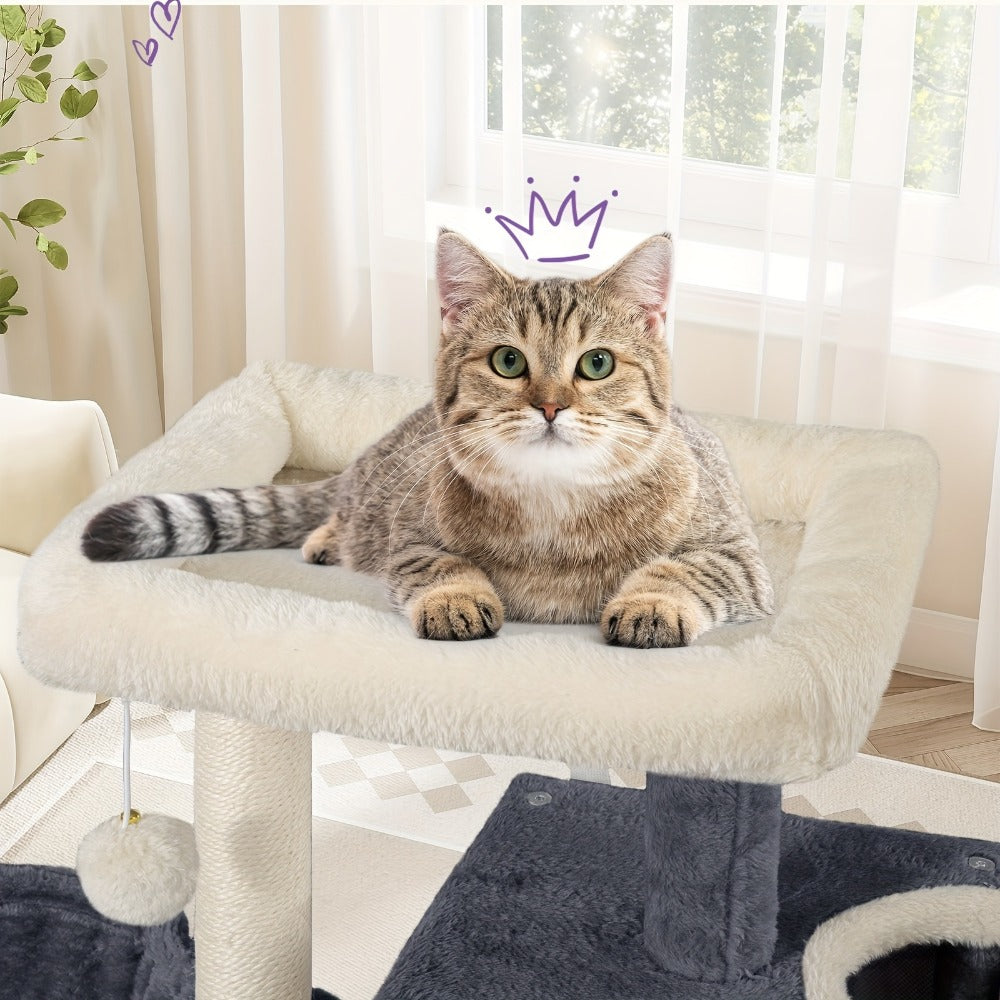 Cat Tree with Non-Slip, Easy Assembly, 98cm, Wood for pet care at home - product gallery image 12