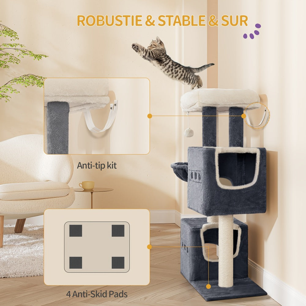 Cat Tree with Non-Slip, Easy Assembly, 98cm, Wood for pet care at home - product gallery image 7