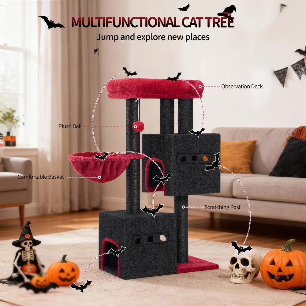 Cat Tree with Non-Slip, Easy Assembly, 98cm, Wood for pet care at home - product gallery image 9