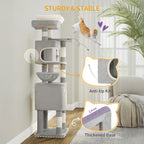 Cat Tree with Space-Saving, 180cm, Multi-Level HZUANERI Multi-Level Scratching - product gallery image 6