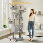 Cat Tree with Space-Saving, 180cm, Multi-Level HZUANERI Multi-Level Scratching