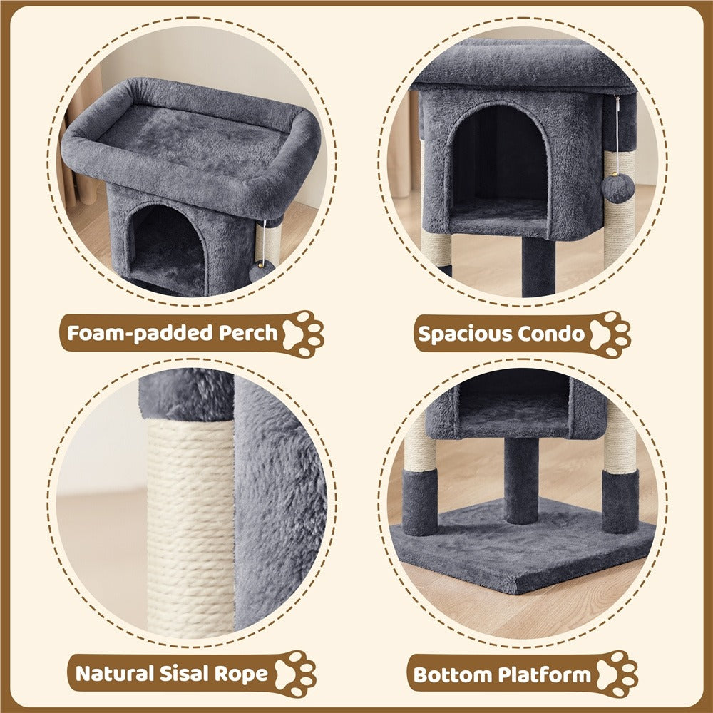 Cat Tree with Space-Saving, 59cm, Costoffs Height 2-Level Tower Furniture - product gallery image 14