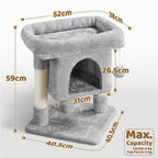 Cat Tree with Space-Saving, 59cm, Costoffs Height 2-Level Tower Furniture - product gallery image 6