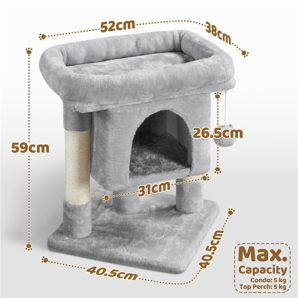 Cat Tree with Space-Saving, 59cm, Costoffs Height 2-Level Tower Furniture - product gallery image 6