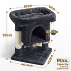 Cat Tree with Space-Saving, 59cm, Costoffs Height 2-Level Tower Furniture - product gallery image 9