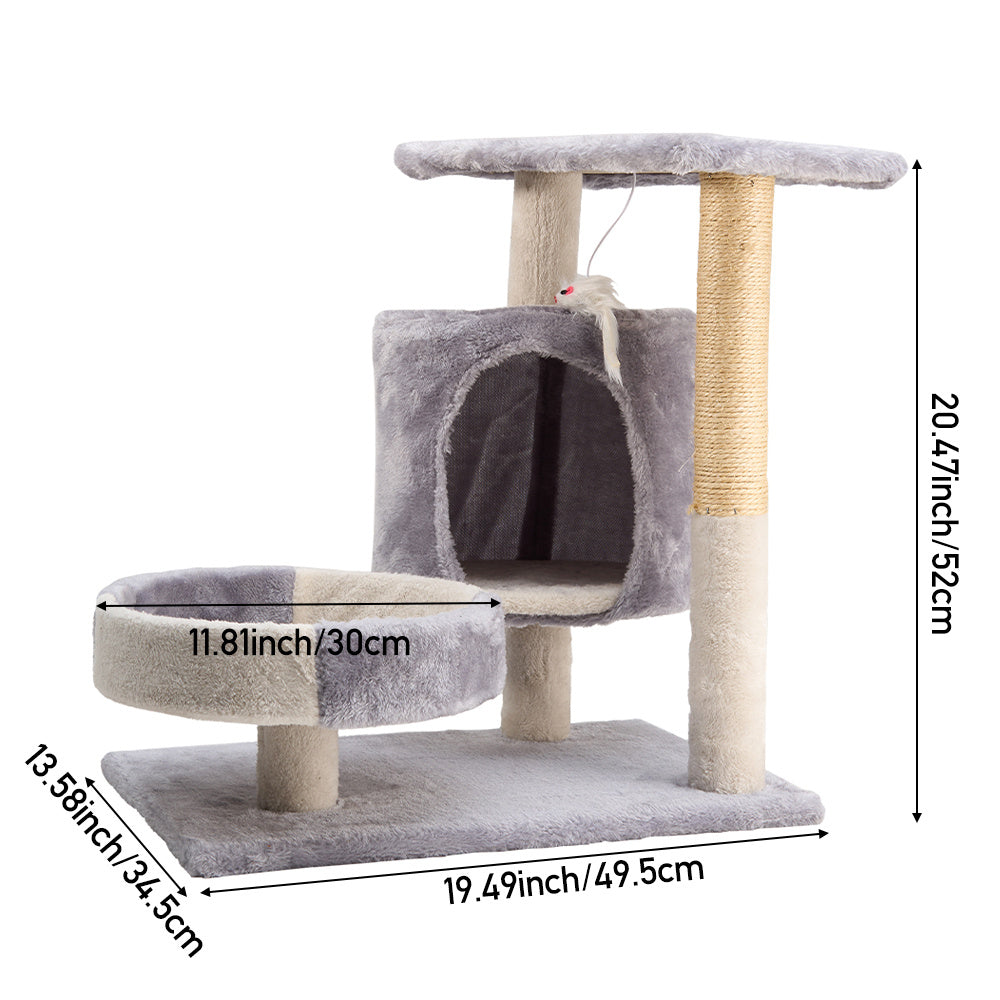 Cat Tree with Space-Saving, Easy Assembly, 52cm, 49.5*34.5*52CM - product gallery image 2