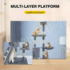 Cat Tree with Tall Multi-Level Tower Activity Centre Indoor - product gallery image 15