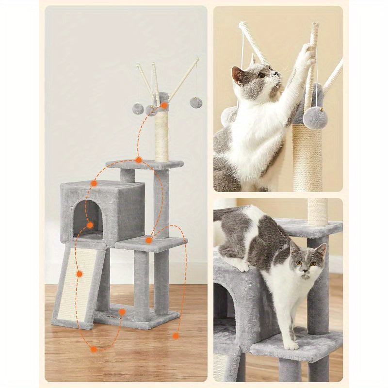 Cat Tree with Tower Indoor Cats Kittens Multi-Level Climbing - product gallery image 19