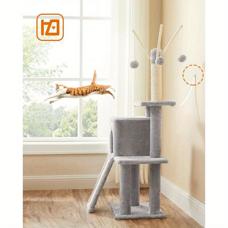 Cat Tree with Tower Indoor Cats Kittens Multi-Level Climbing - product gallery image 20