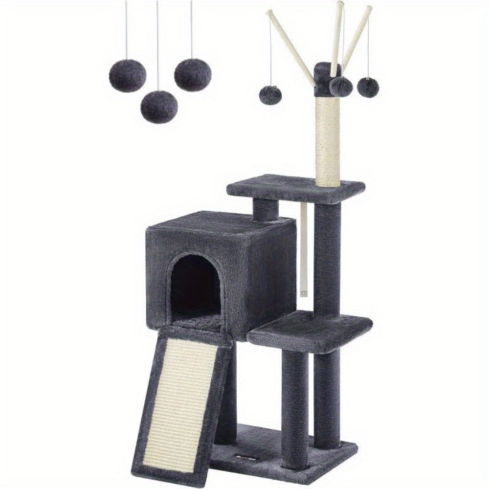 Cat Tree with Tower Indoor Cats Kittens Multi-Level Climbing - product gallery image 3