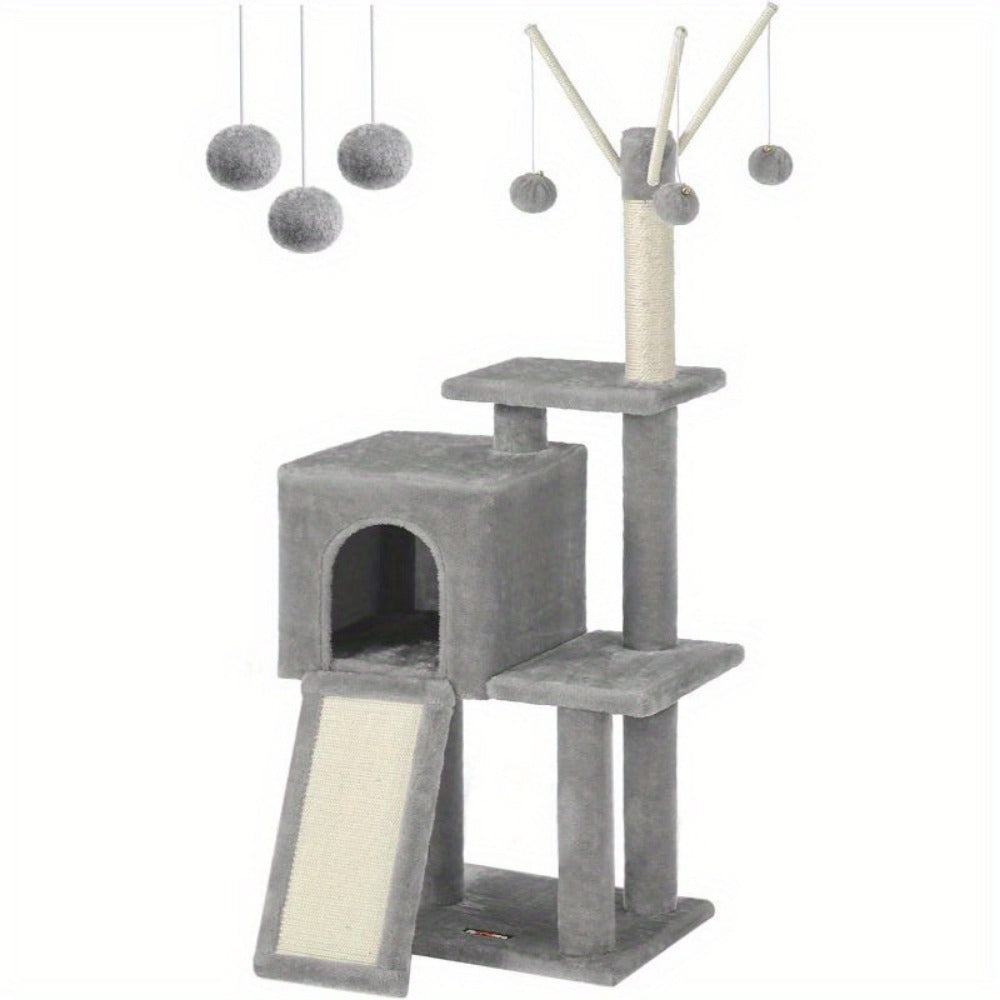Cat Tree with Tower Indoor Cats Kittens Multi-Level Climbing - product gallery image 5