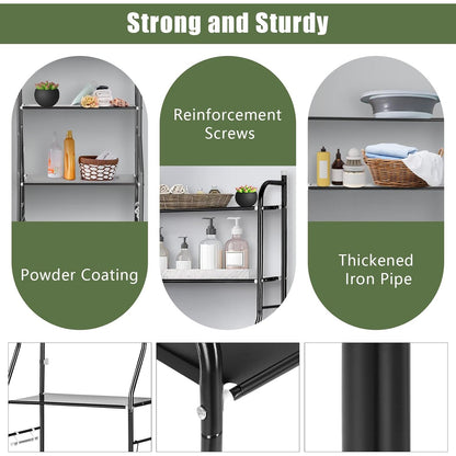 3 Tier Over Toilet Storage Unit Bathroom Shelf Organizer Stand Over Toilet Storage Rack Laundry Shelf Unit Organizer Rack Space Saving Organizer Stand