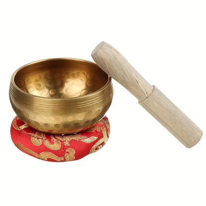 Tibetan Singing Bowl Set with Mallet - 7 Chakra Points, 432Hz Tuned for Yoga, Meditation & Sound Healing - Golden-Toned Singing Bowls for Chakra Balancing, Relaxation & Spiritual Practice - Portable Sound Healing Instrument for Home, Studio, Spa, Yoga Stu