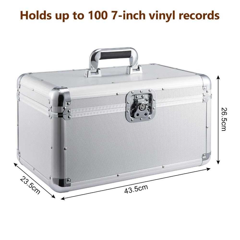 7-Inch Vinyl Record Case - Lockable 200-Disc Box