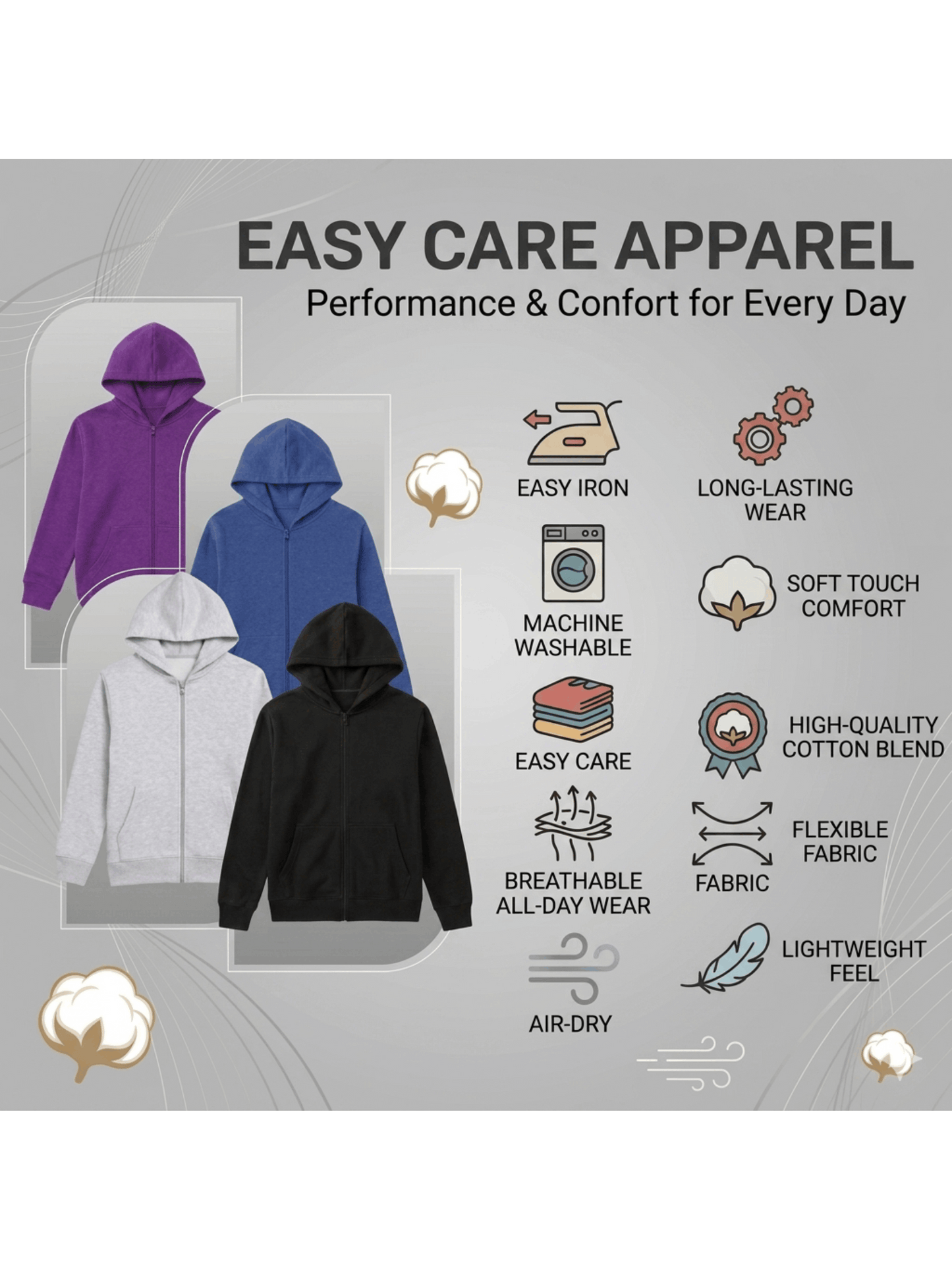 GW CLASSY OUTFIT Boys Girls Casual Fleece Hoodie Kids Lightweight Zipper Sweat Shirt Soft and Comfortable for School and Everyday