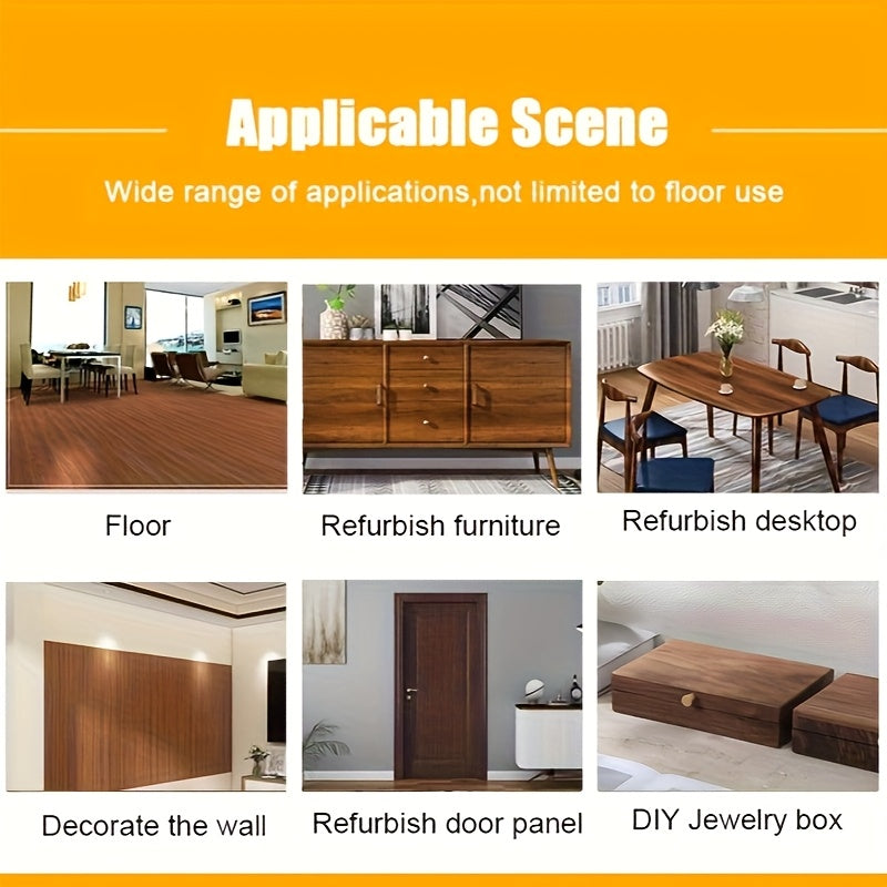 Quality Back Sticky Wall Stickers 61cm x 10M, Self-Adhesive Waterproof Vinyl Flooring Roll, Easy DIY Light Wood Plank Design, Wear-Resistant, Peel and Stick Floor & Wall Paper for Quick Home Renovation, Ideal for Living Room, Kitchen, Bathroom