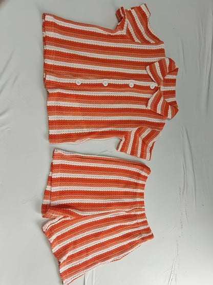 Boys' Waffle-Knit Shirt and Shorts Set - alternate angle 2