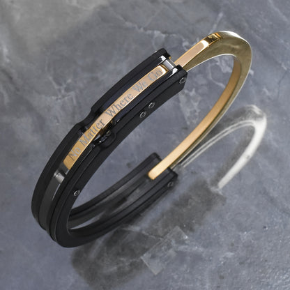 Couple Bracelets Set 304 304 Stainless Steel Men'S Bangle bangle bracelet Couple Gift Christmas Gift for Boyfriend, Lock in a Lifetime of Love Couple Bangle bangle bracelet