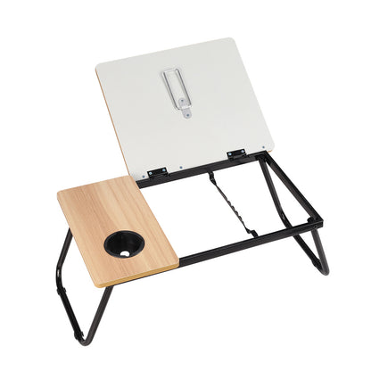 Laptop Computer Desk Portable Foldable Notebook Table Tablet Stand 5-Position Adjustable Tilt Height Over Sofa Tables With Cup Holder Bed Table Lazy Desk Reading Study Desk Breakfast Tray Knee Table 23.05*12.8*9.45 Inches