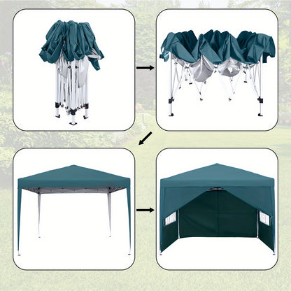 Folding Garden Gazebo 2. 5x2. 5m/3x3m with Side Panels & Carry Bag, Outdoor Tent with UV Protection for Picnic, Party & Garden, Anthracite/Grey/Green/White